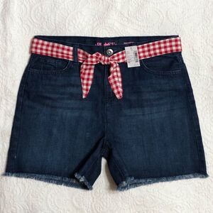 NWT! Children’s Place Denim Jean Shorts Size 14 with Red and White Belt